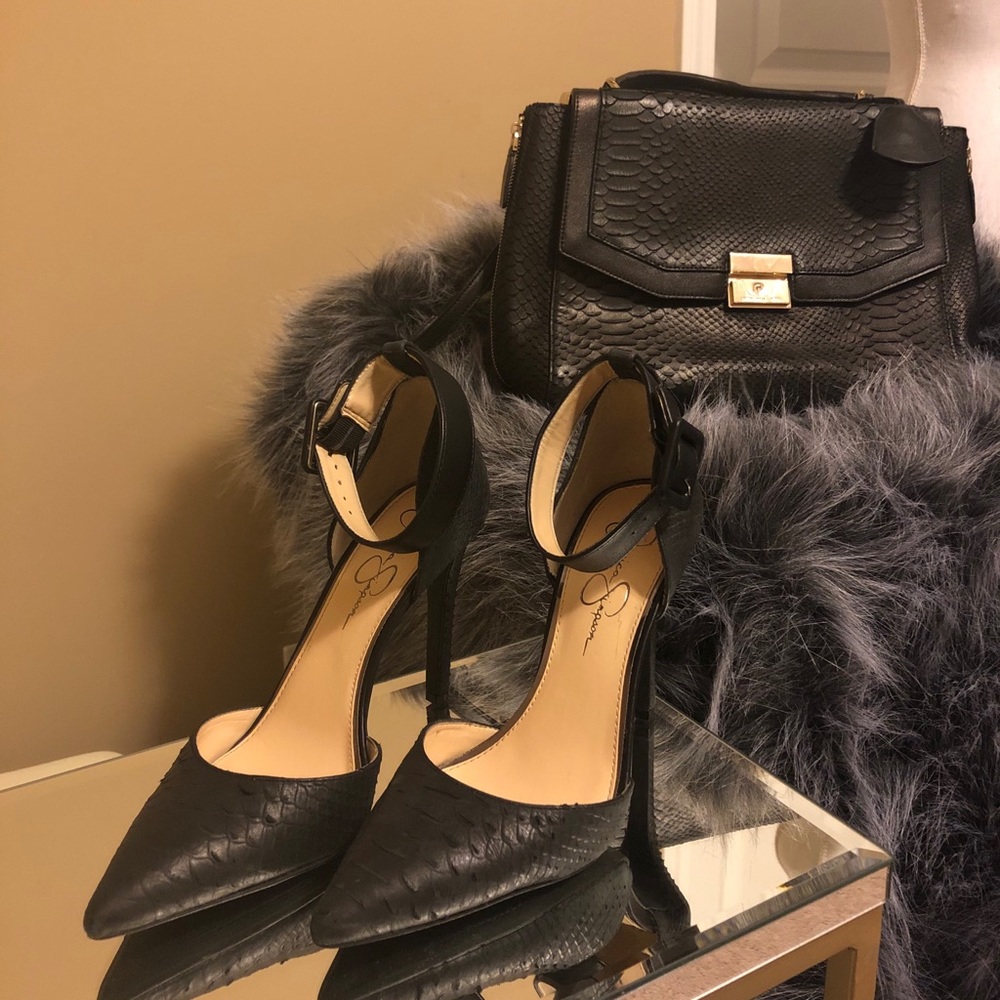 Black Leather BCBG Handbag - Picture 2 of 6